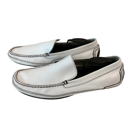 Rockport Washable Footwear‎ White Leather Driving Shoe Moccasin Square Toe 11M main image 6